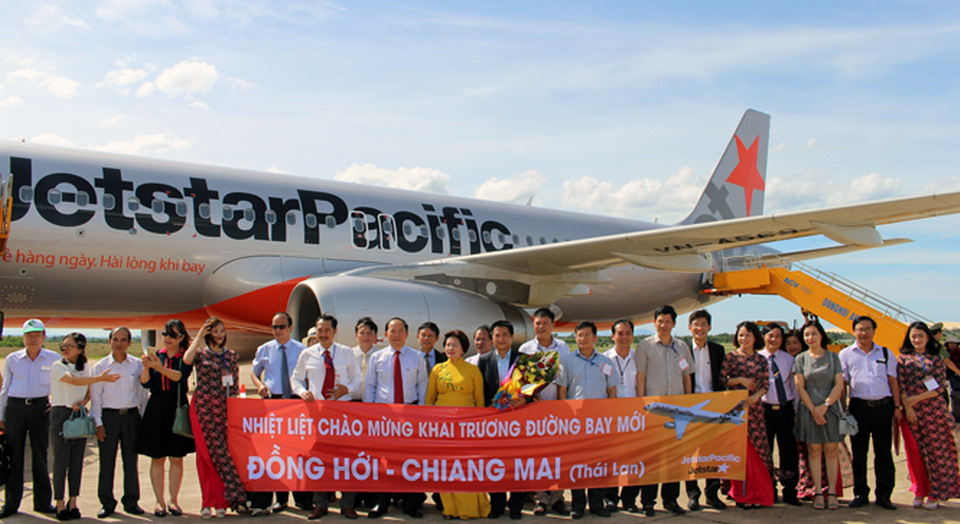 Hai chuyến bay đầu tiên từ Chiang Mai - Đồng Hới và ngược lại đạt 100% công suất
