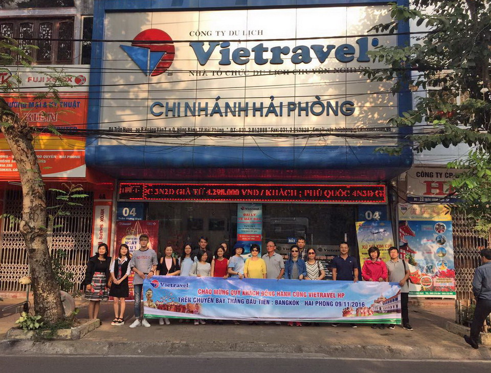 118 du khách Vietravel Hải Phòng “xông đất” đường bay thẳng Bangkok - Hải Phòng cùng Vietjet Air
